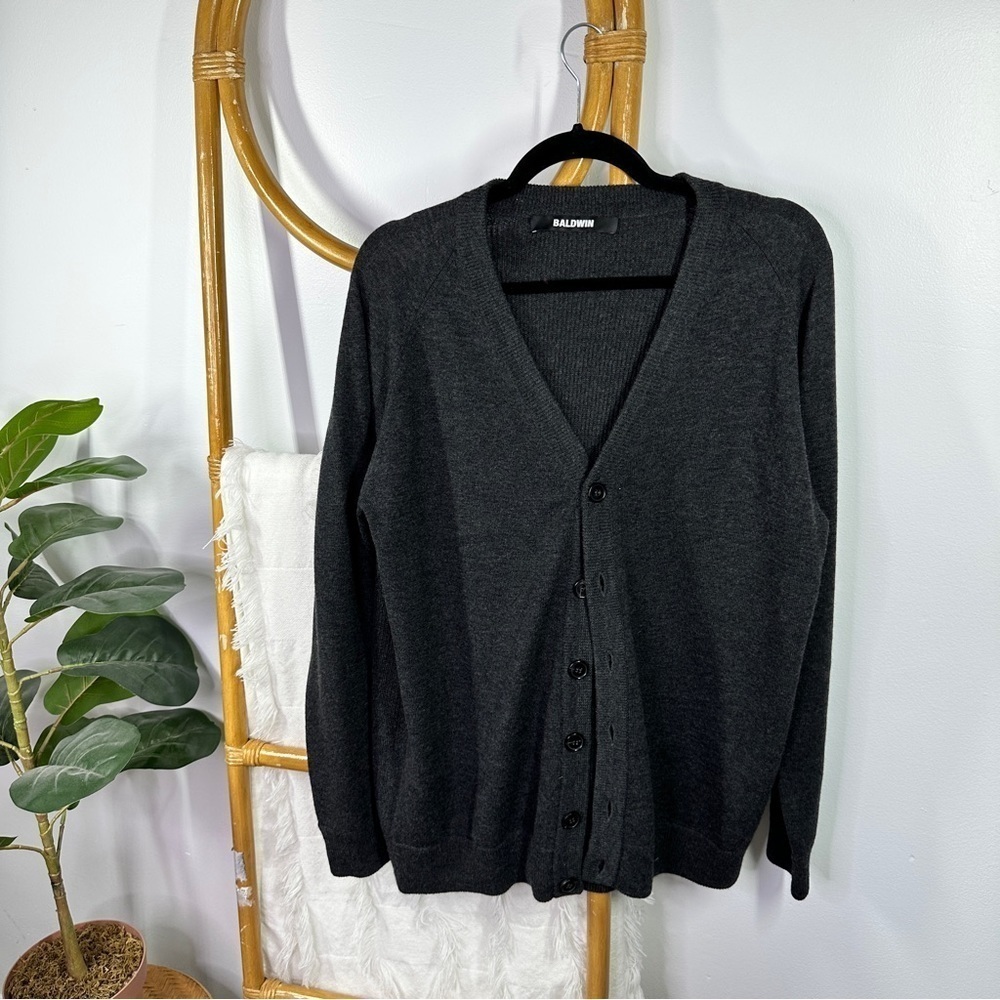 Mens Baldwin Charcoal Grey Cardigan sz M